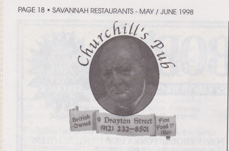 Churchhill’s Pub (Original) – Savannah, GA – 1998